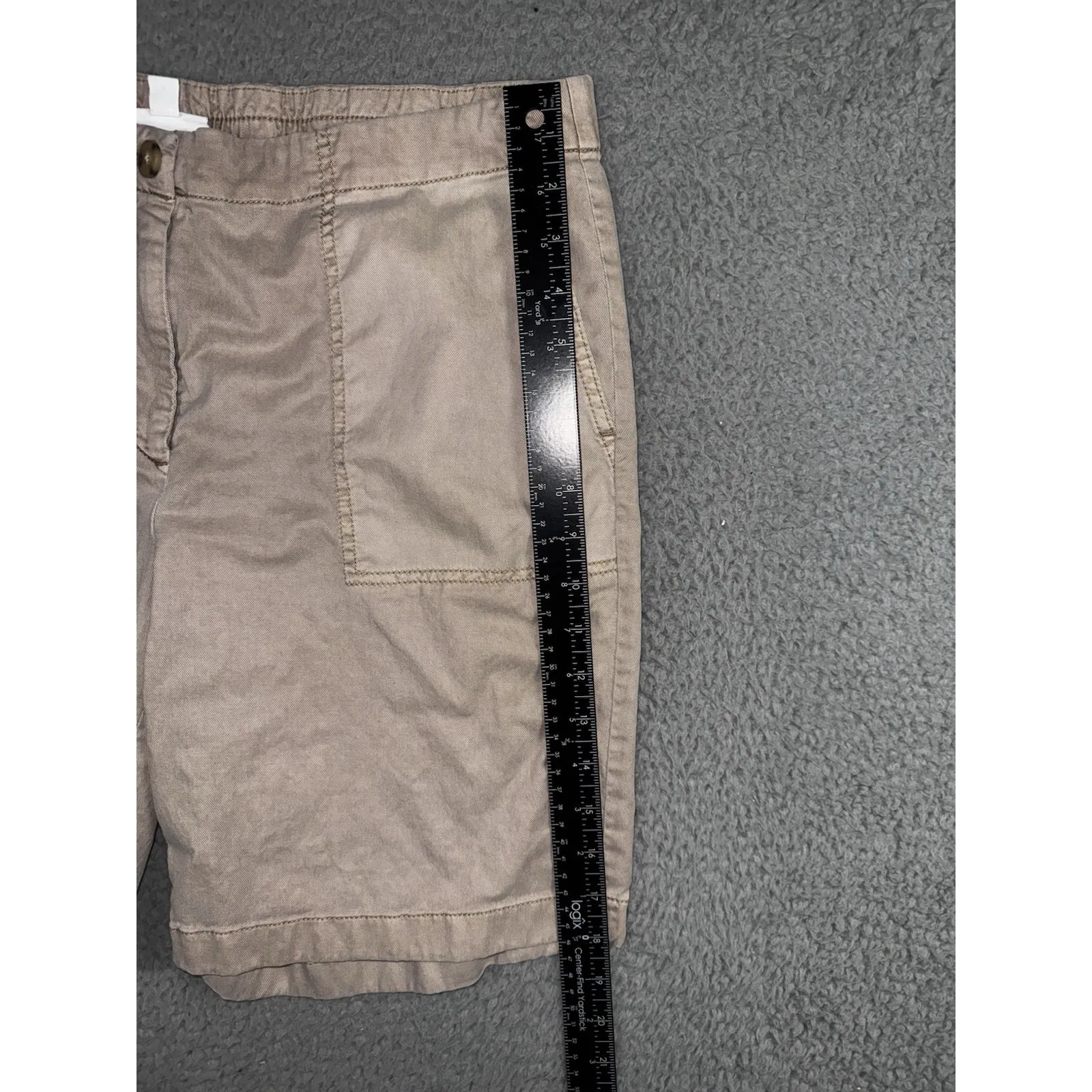 J‎ Jill Shorts Women 14 Bermuda Flat Front Tencel Lyocel Cotton Brown - Image 4