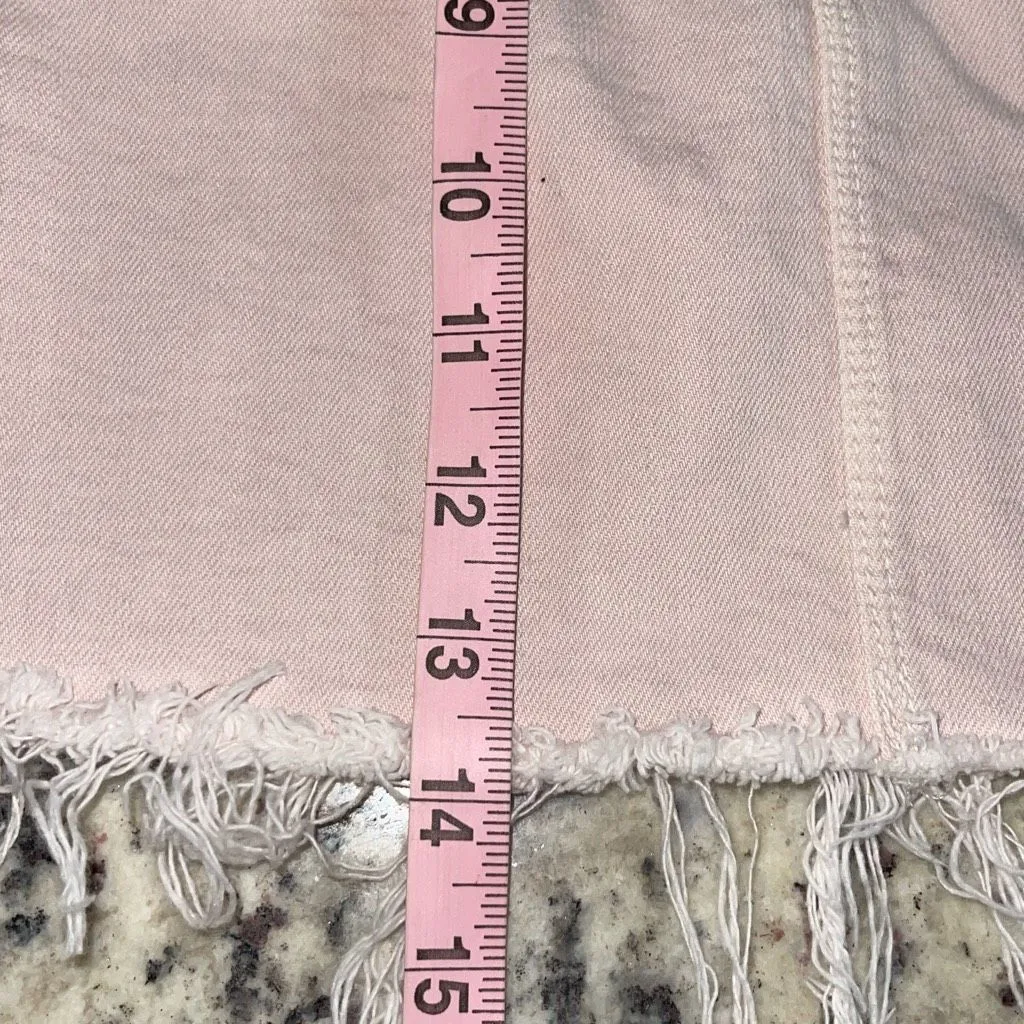 Mother Superior The Vagabond Mini Fray Skirt in Soft Pink‎ Size 26 Pink - Image 12