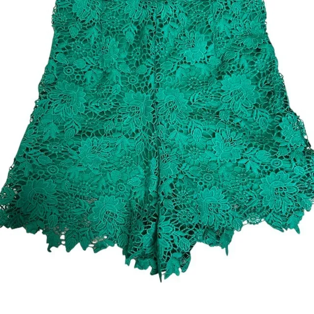 Jack by BB Dakota Anthropologie Lace Romper Sleeveless Green‎ V-Neck Size 4 - Image 9
