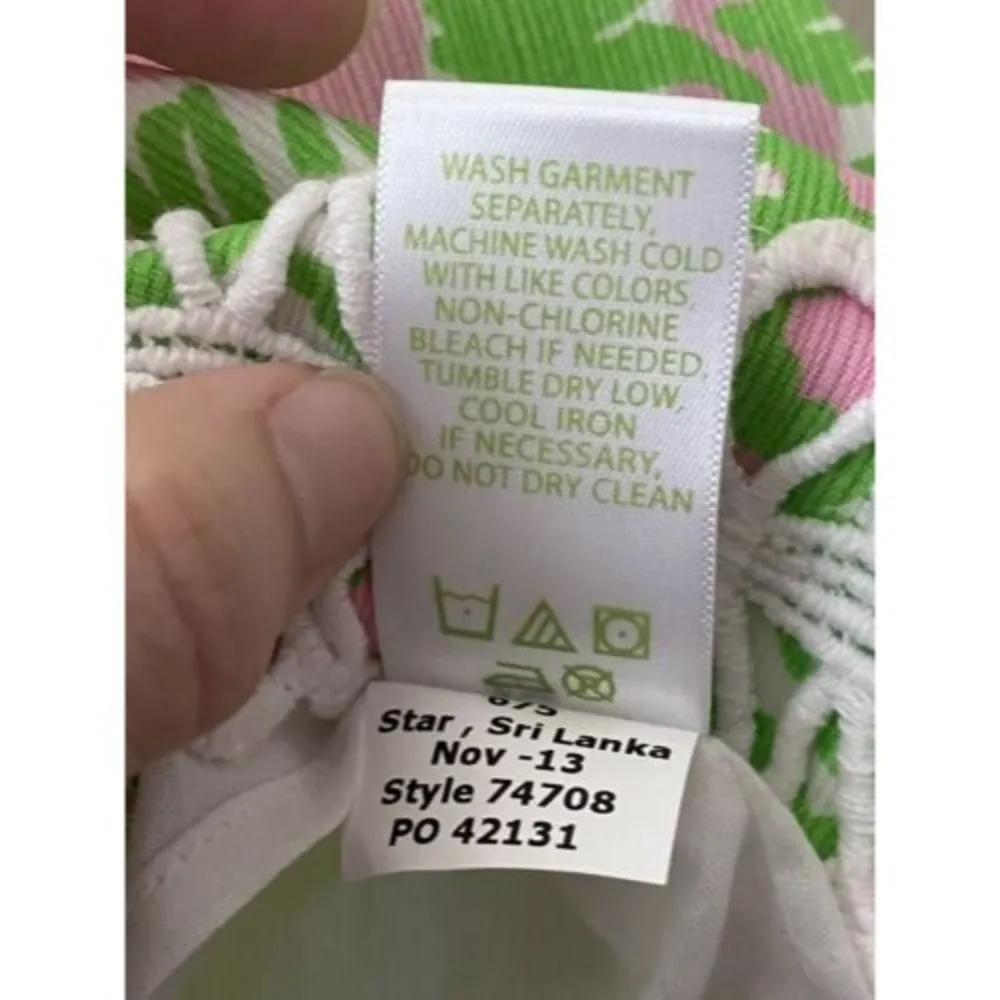 Lilly‎ Pulitzer Sunnyside Skirt | Size 2 | Pink Green Lion Print | Crochet/Lace - Image 5