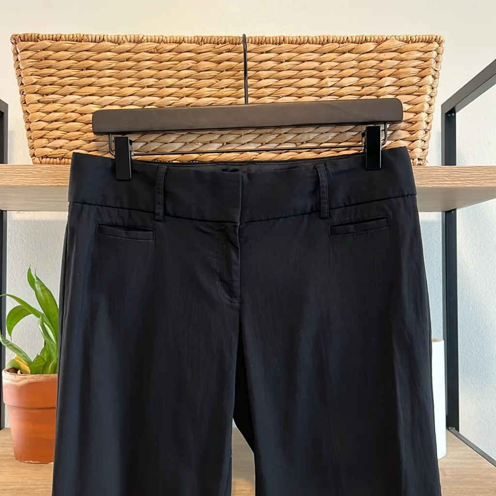 Express Editor Mid-Rise Black Capri Woven Twill Career Dress Pant Trouser, 4 - Image 2