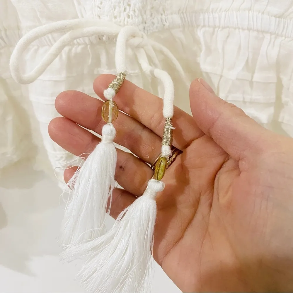 Marea 100% cotton Victorian blouse in off - Image 10