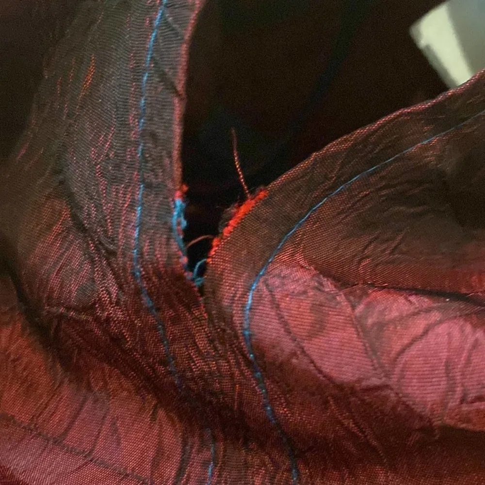 Vintage Y2K Crepe Iridescent Maxi Dress Maroon Black Sz Lg Acetate 90’s Metallic - Image 83