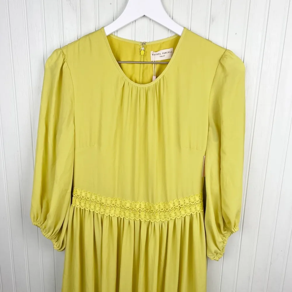 NEW Rachel Parcell Collection Autumn Apple Dress in Citrus Yellow Size Small - Image 5