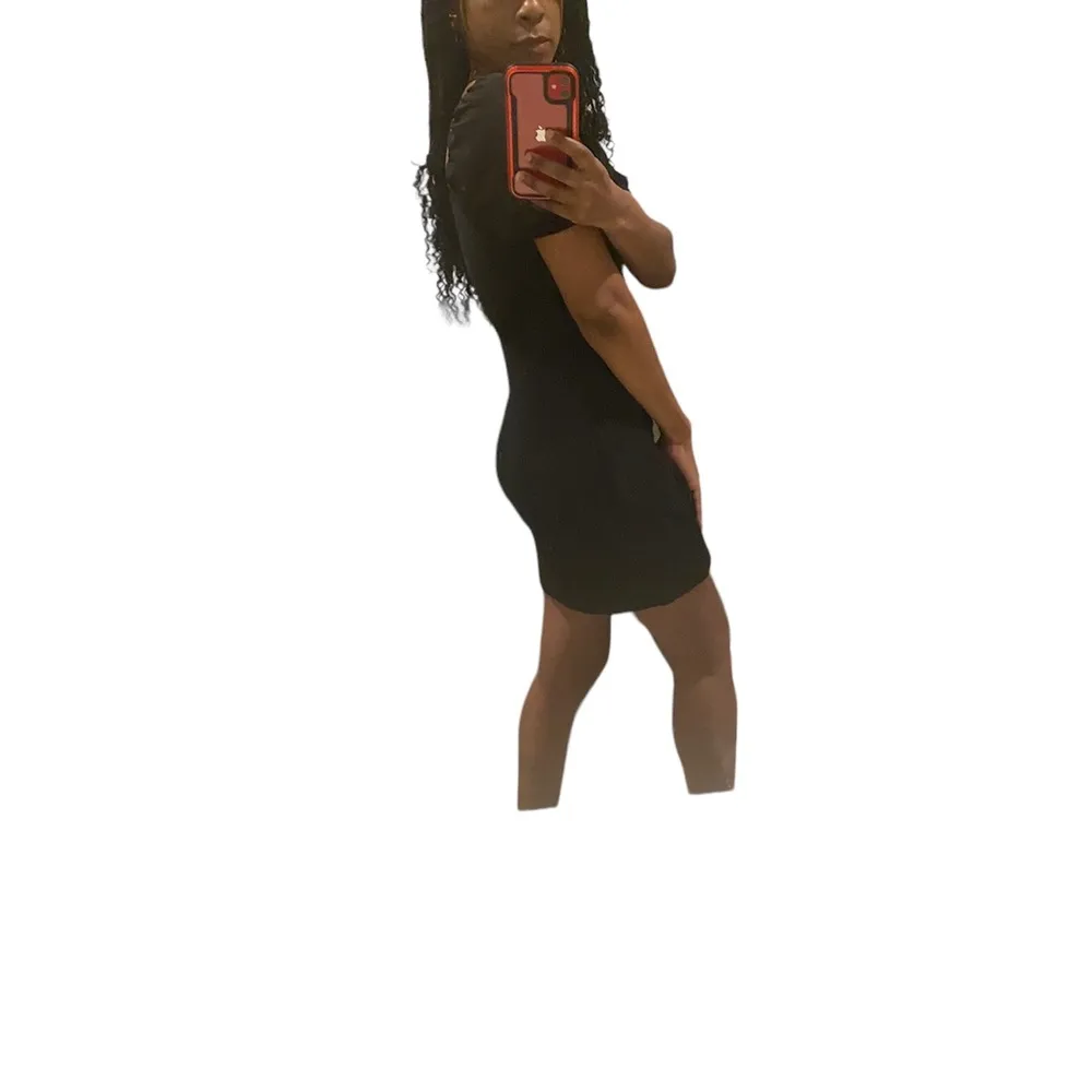 Missguided black short puffy mesh sleeve mini dress - Image 9