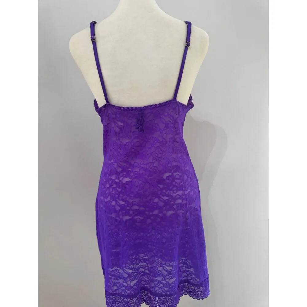 victoria's secret purple lace slip on adjustable strap mini dress - Image 2