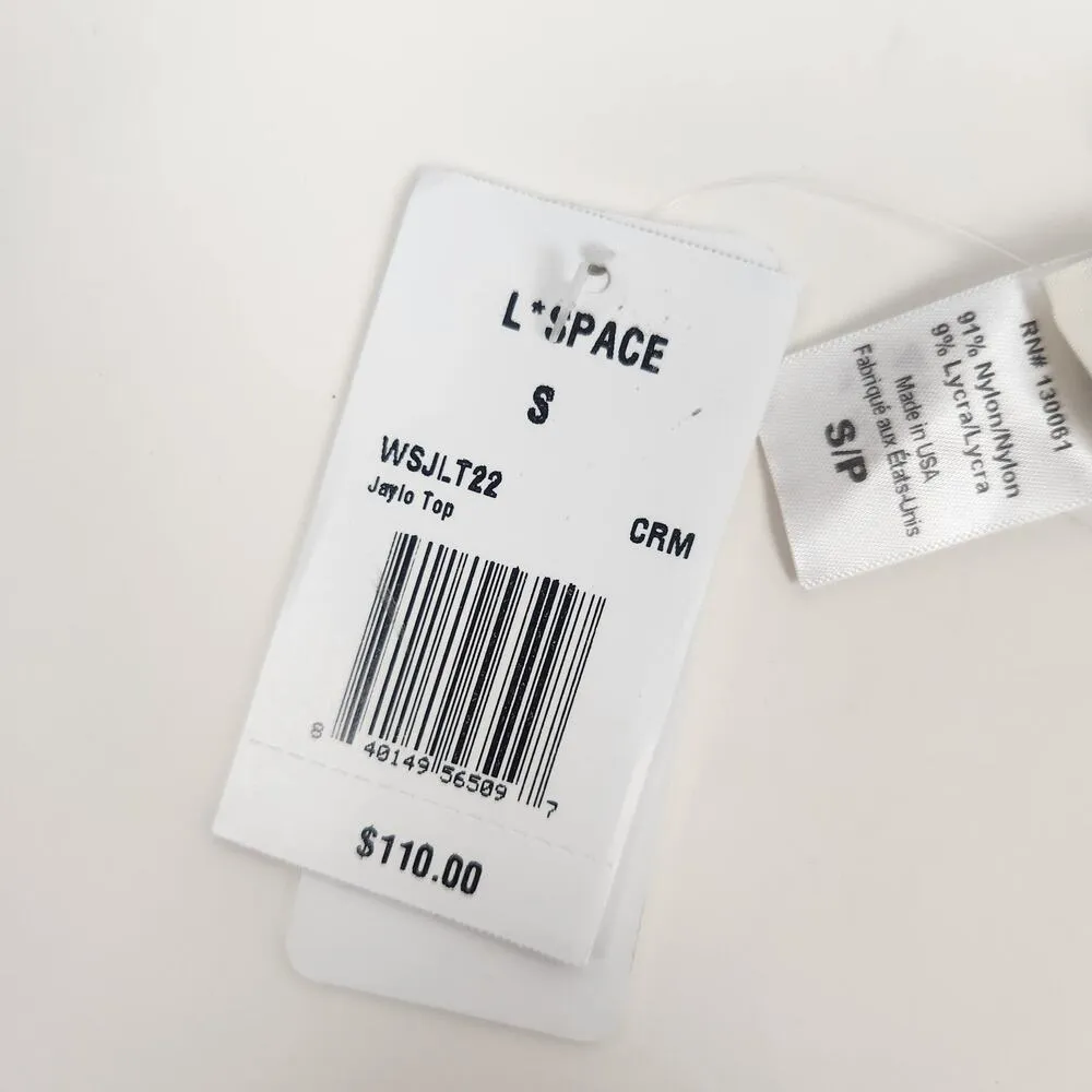 L*Space Jaylo Bikini Top in Cream Racerback Size Small NWT - Image 7