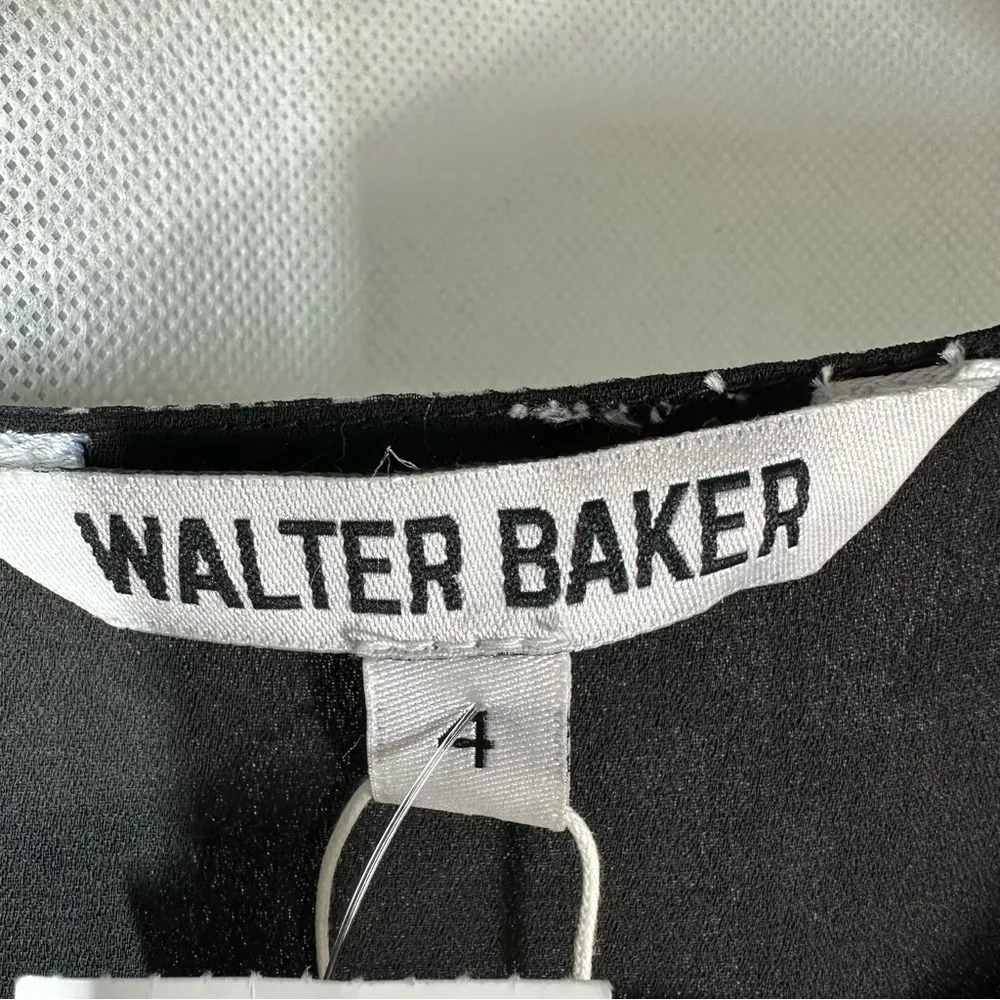 Walter Baker Pillar Black Floral Sheer Mini Dress Size 4 Black Daisy - Image 5