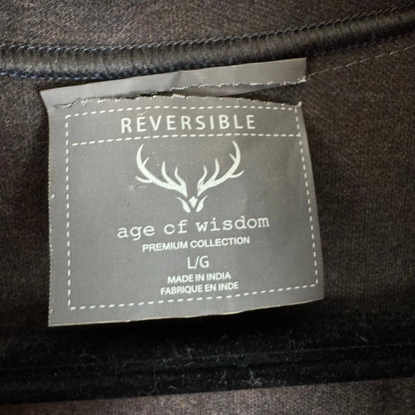 Age Of Wisdom‎ Blue Brown Reversible Full Zip Mock Neck Soft Knit Vest Size L Size L - Image 7