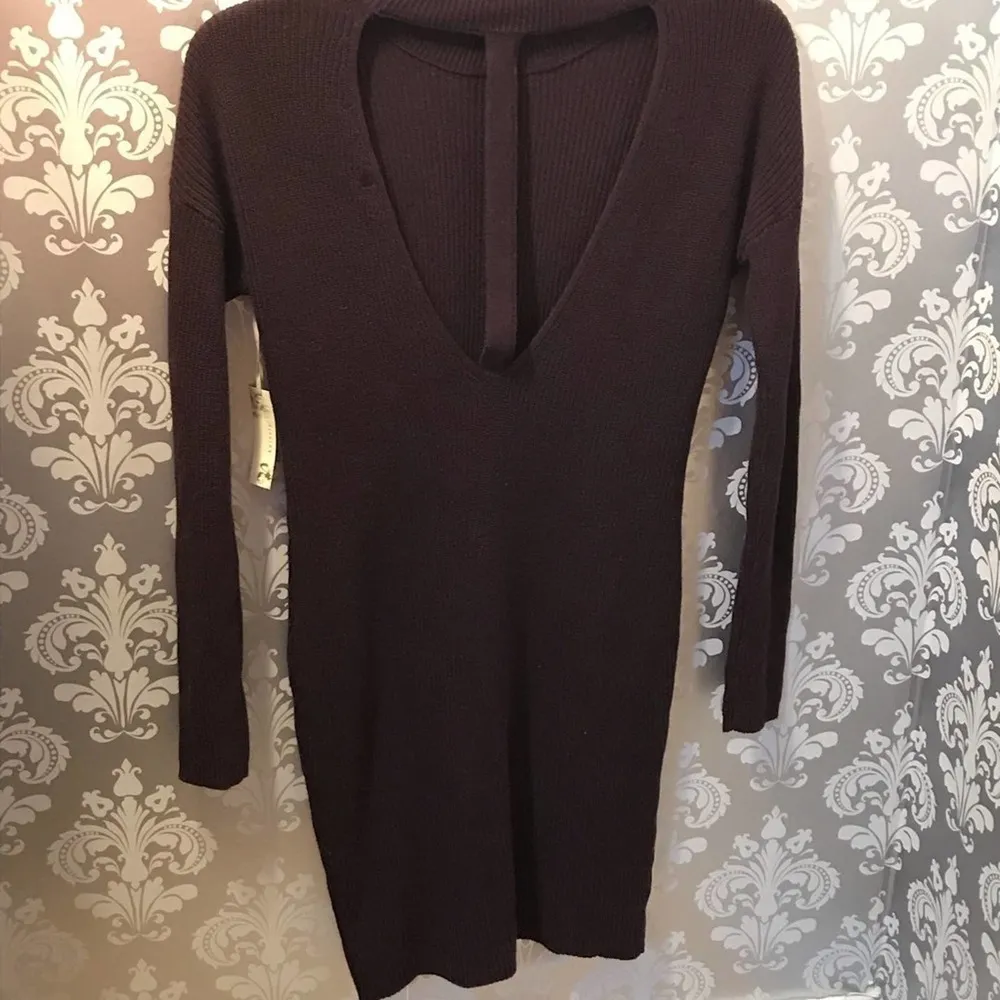 Kaisely Dark Purple Knit Medium Dress - Image 96