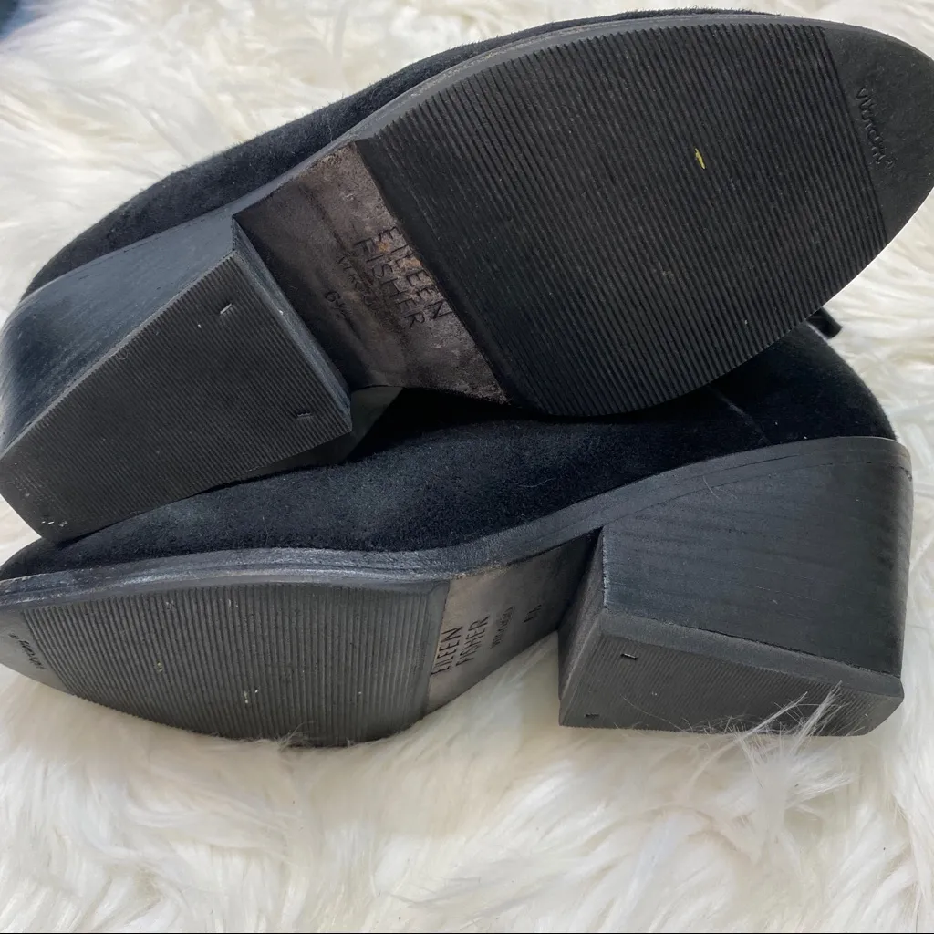 Eileen Fisher Peter Black Suede Ankle Boots Booties size 6.5 - Image 8