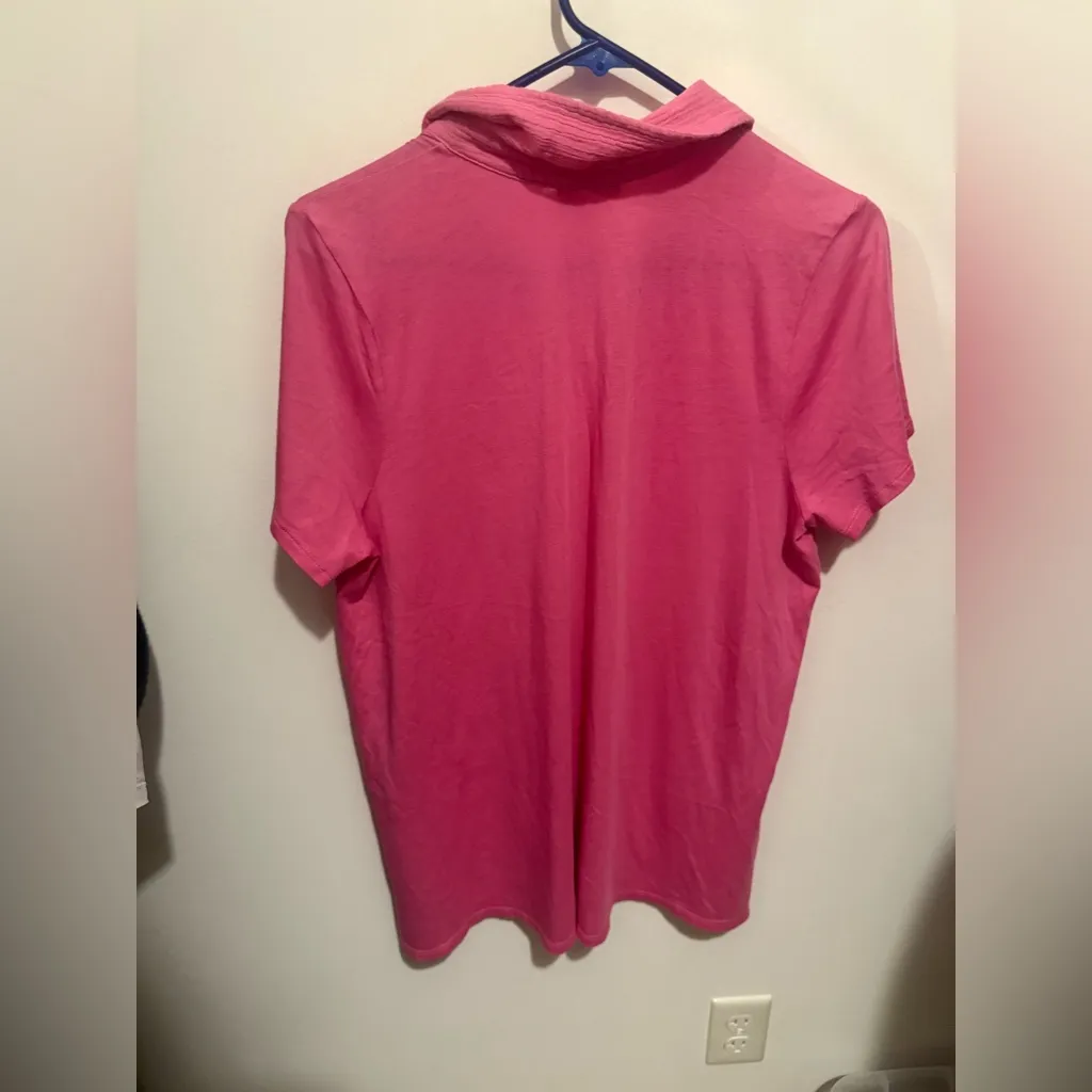 J. Jill Vibrant Pink Cotton-gauze Mixed-media Tunic - Image 5