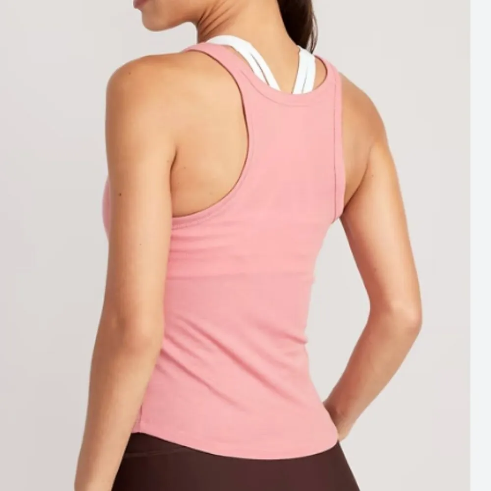 Old Navy Ultralight Racerback Tank Top Pink Large New - Image 2
