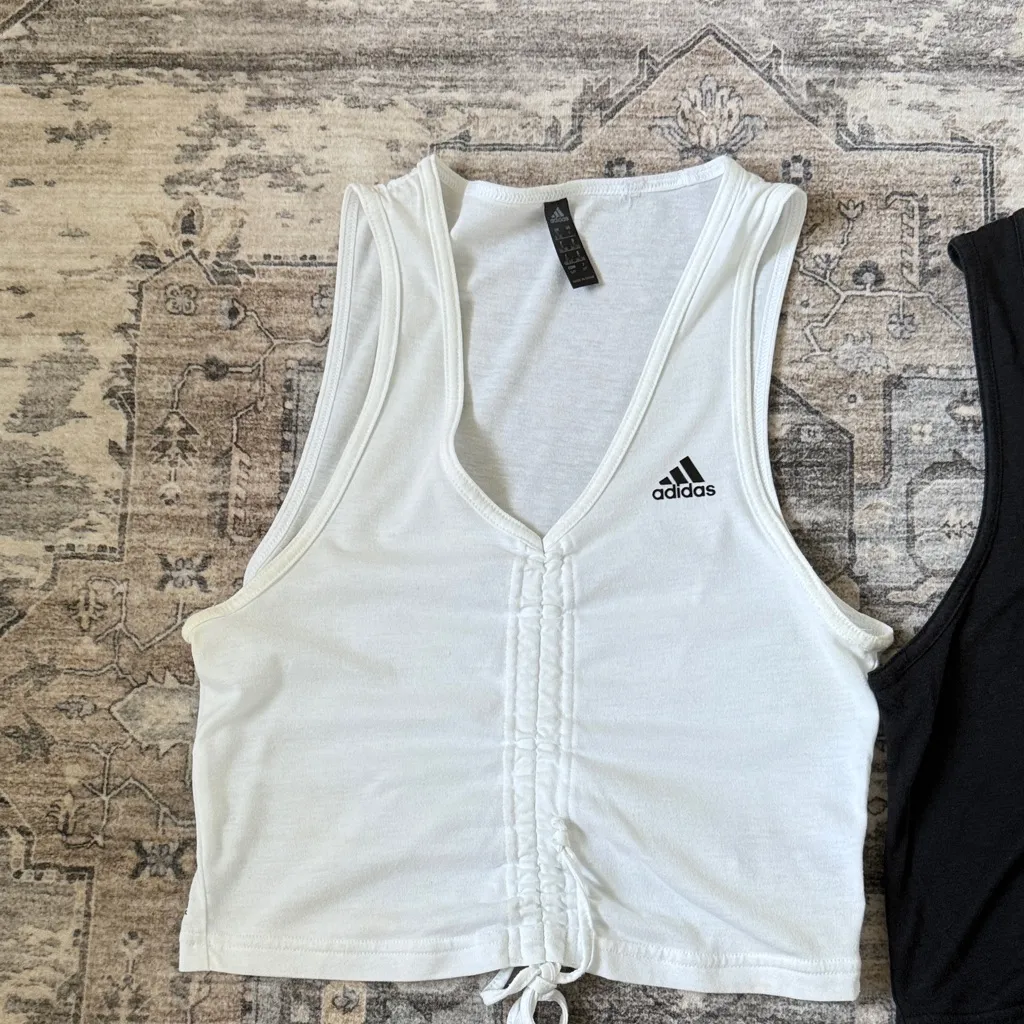 Adidas Women's Black and White Tank Tops - Image 3