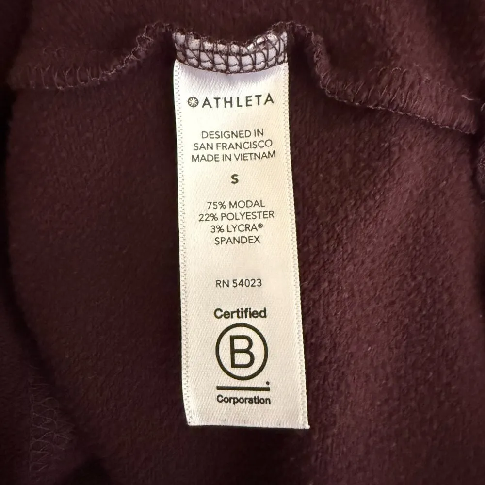 Athleta Ethereal Brushed Funnel Neck Pullover Sweatshirt Women's Small Purple - Image 15