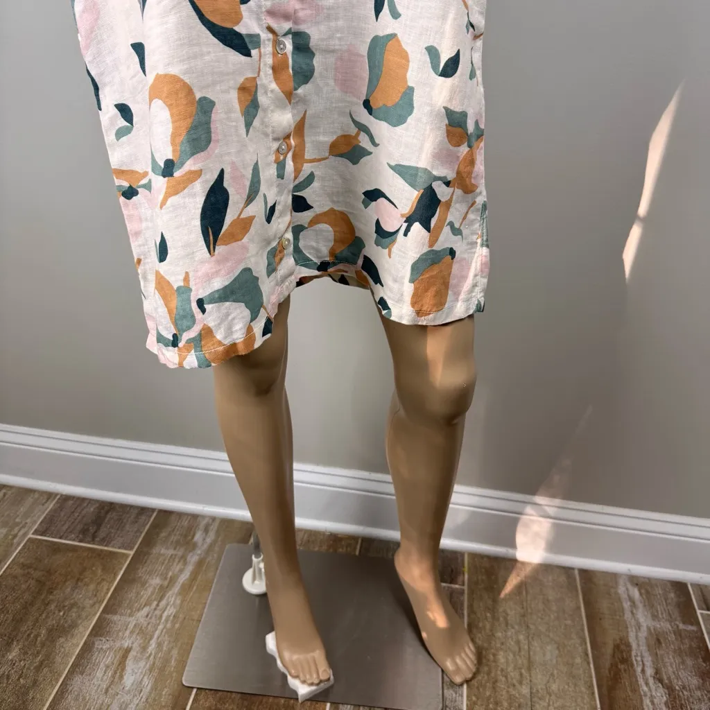 Rachel Zoe Linen Shirt Dress Sz S Short Sleeve Button Front Casual Lightweight‎ - Image 4