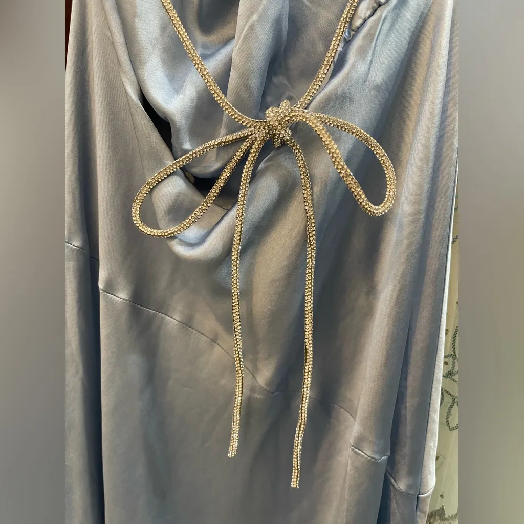 NWT Here Comes the Sun Blue maxi sparkle tie back dress size M AU 10 - Image 5