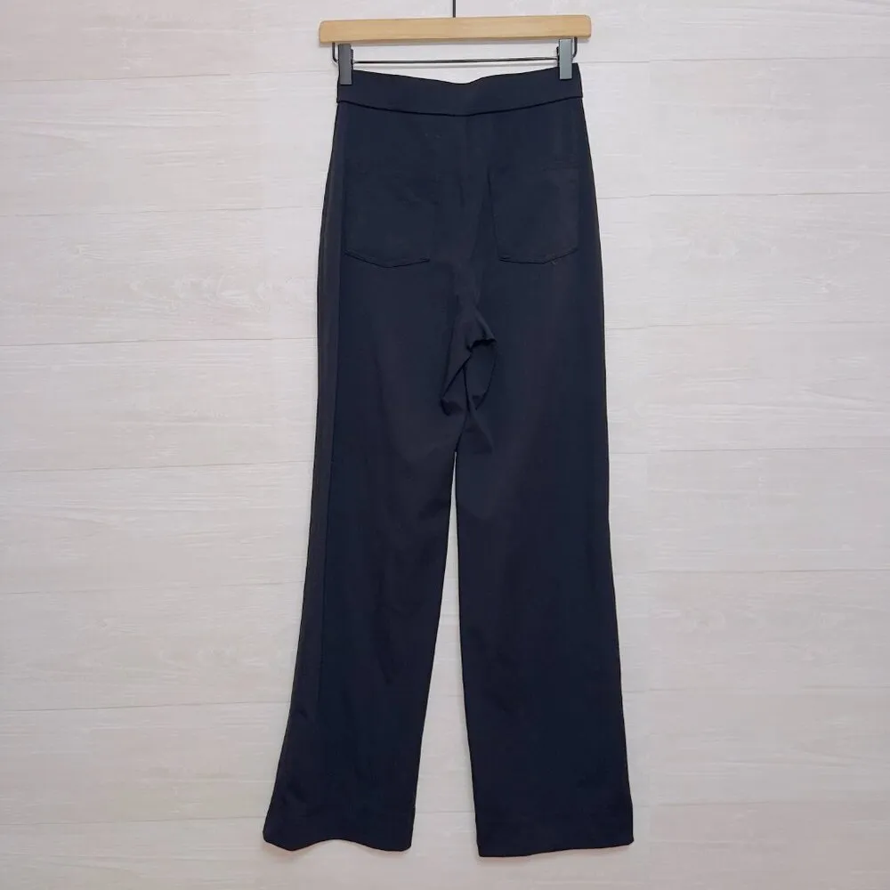 Amazon  Branded Women's Black High Waisted Button Front Wide Leg Casual Pants - Image 5
