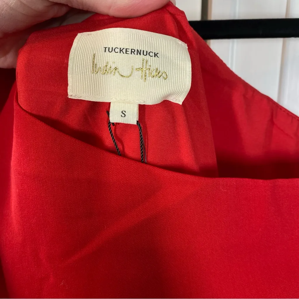 NWT Tuckernuck x India Hicks Scarlet Red‎ One Shoulder Carmen Dress size small - Image 3