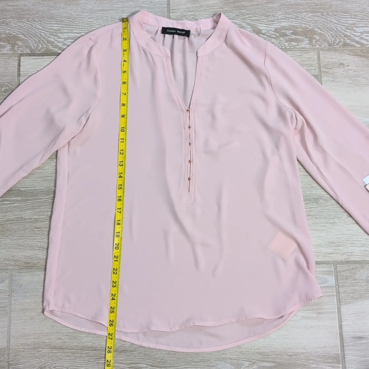 NWT Ivanka Trump V-Neck Blouse | Ivanka Trump Pink Henley Blouse - Image 9