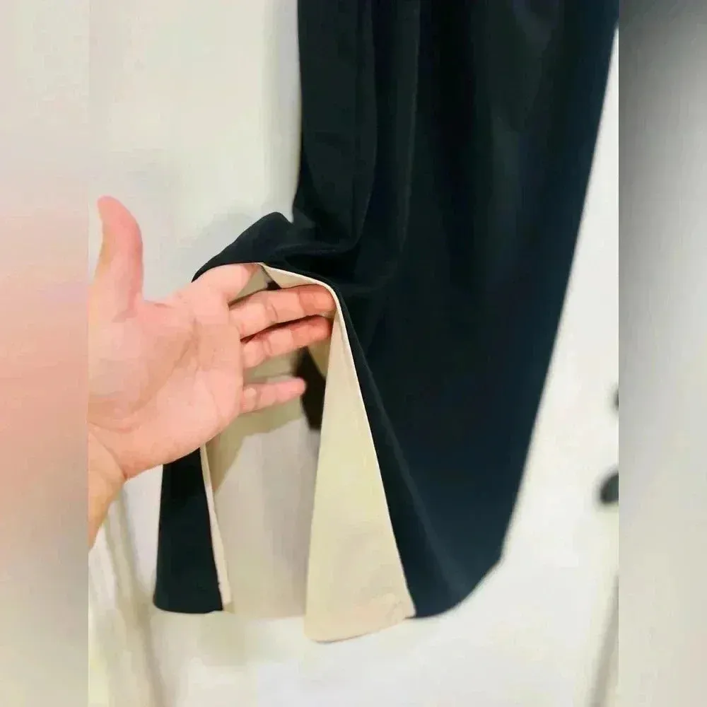 Express women’s black and beige reversible dress Sz 5/6 PURE BLACK &  BEIGE NUDE - Image 7