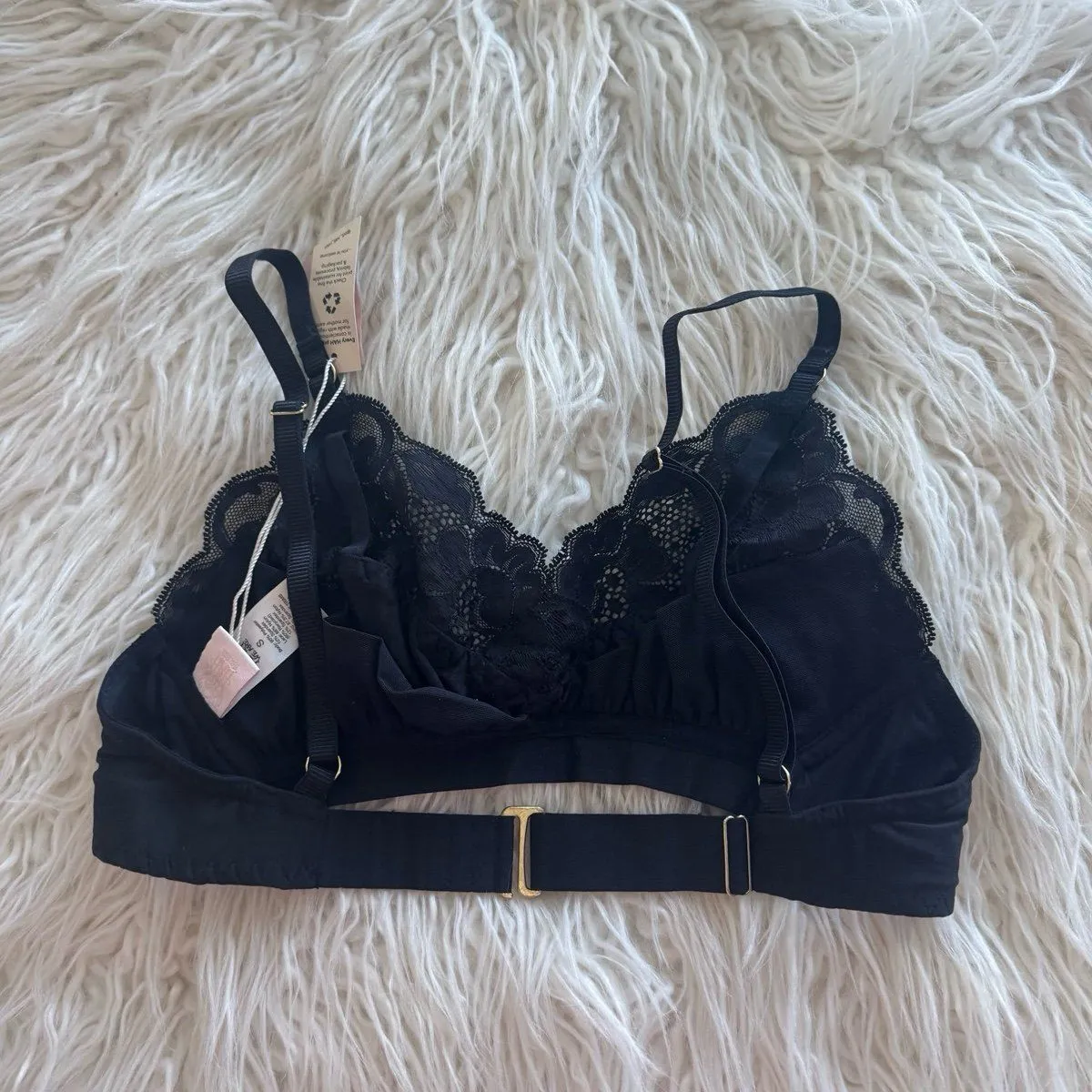 Free People HAH Lace Bralette Black Size Small - Image 5