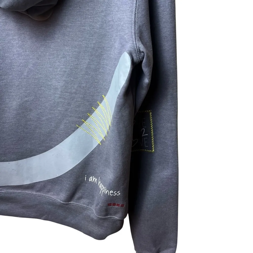 Peace Love World I am Happy Graphic Zip Up Hoodie - Image 10