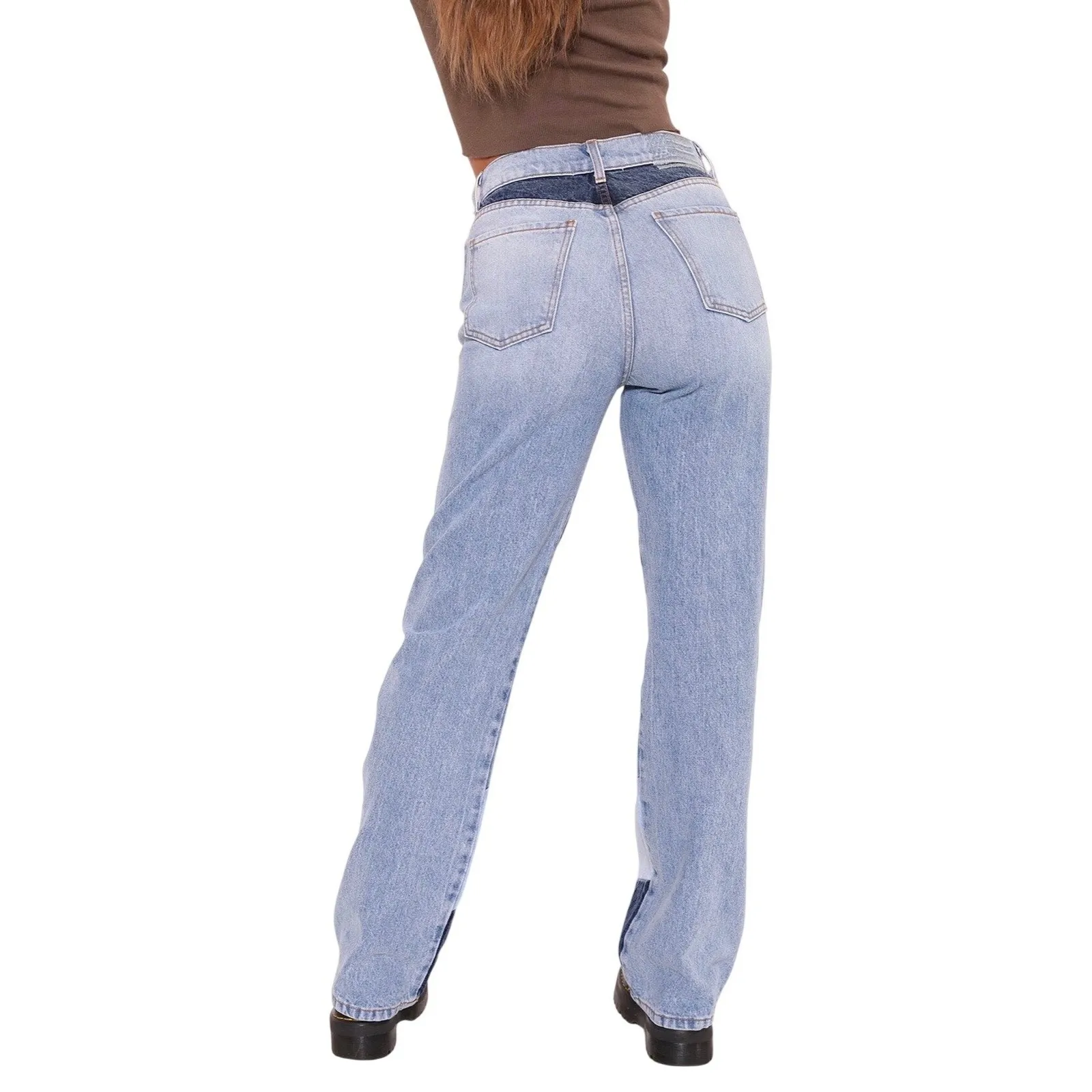 Revice Denim 90s Baby Candy Shop Patchwork High Waisted Wide Leg Blue Size 26 - Image 14