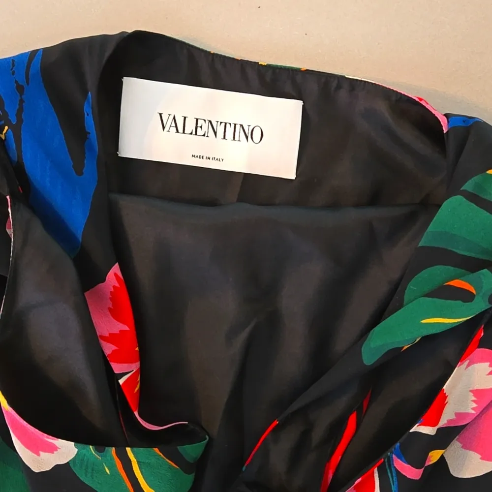 NWT! Valentino Garavani Patterned silk short dress Black Size 4 - Image 7