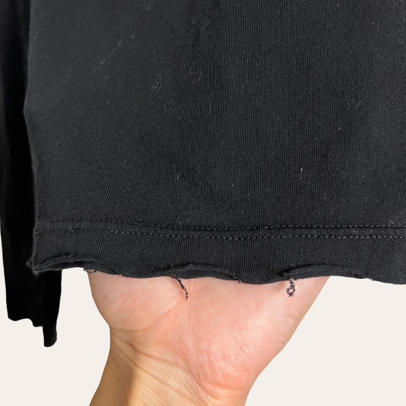 Cotton Citizen Standard Black Distressed Crewneck Long Sleeve T-Shirt Size M - Image 7