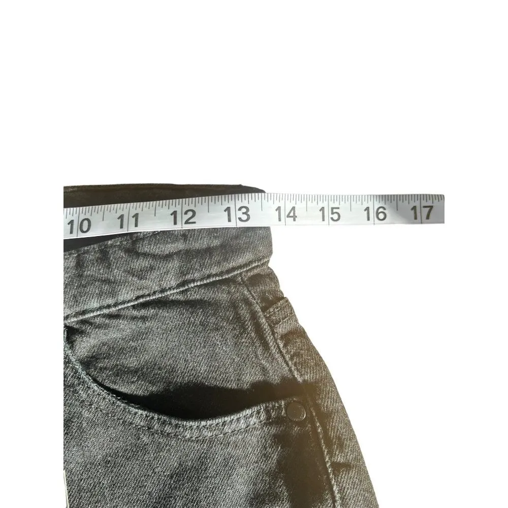 Buffalo David Bitton Womens Black Lulu Denim High Rise Mom Shorts - Image 6