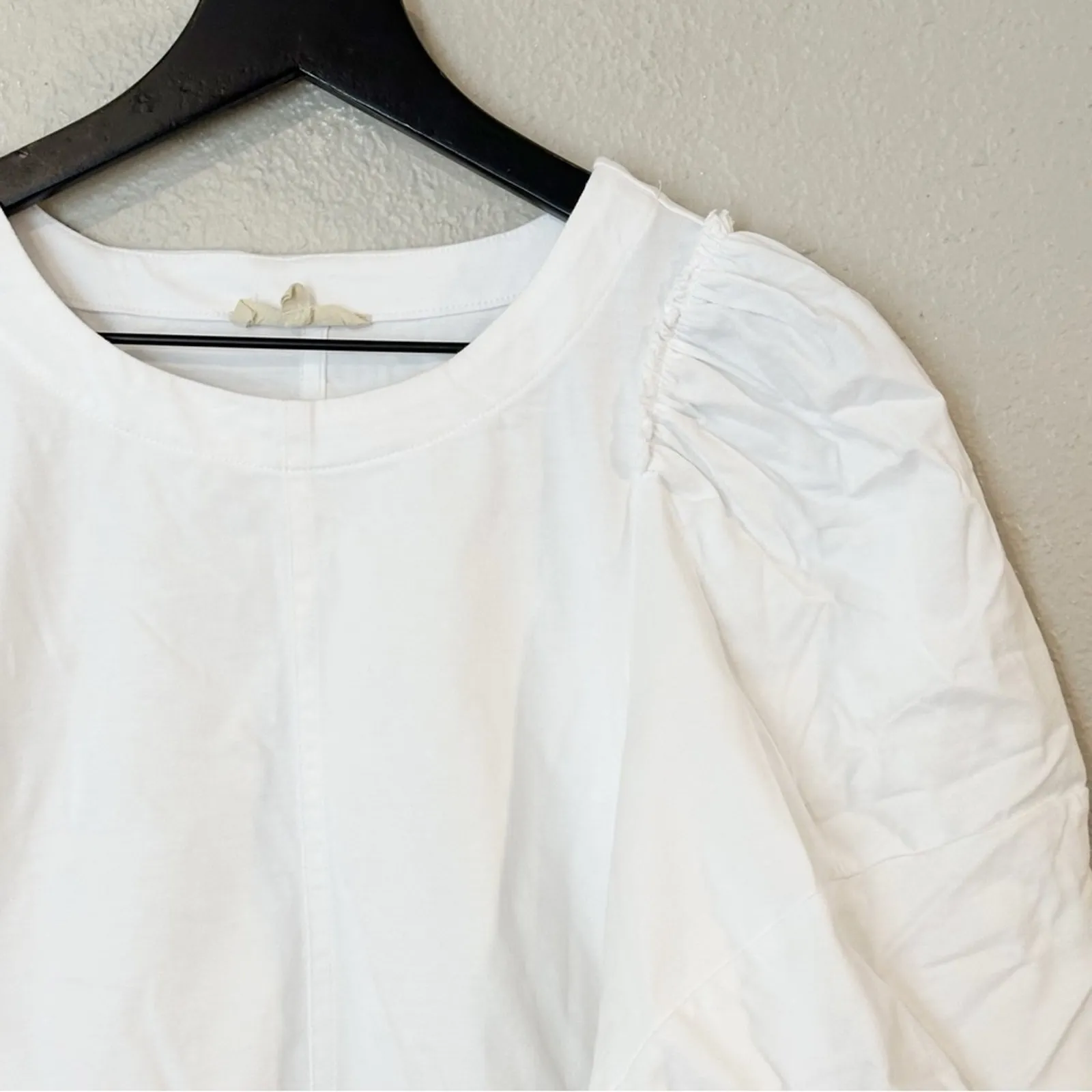 Madewell Top Womens Puff-Sleeve Tee‎ Short Basic Everyday Staple White Size S - Image 4