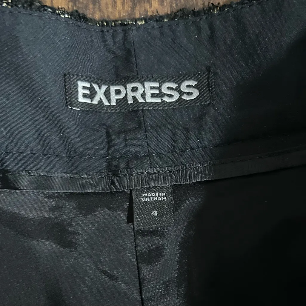 Express‎ Black and Gold Shorts size 4 - Image 2