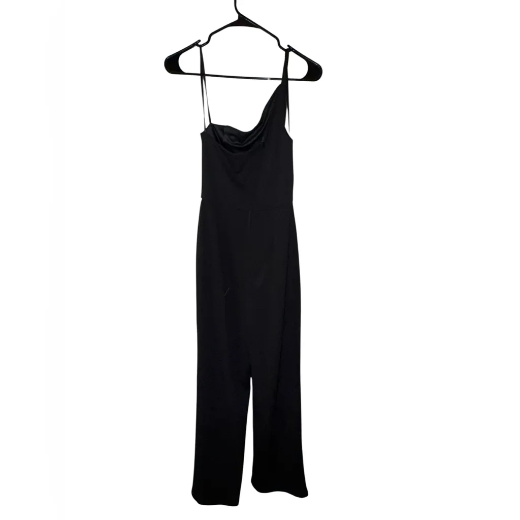 Black Streamlined Jumpsuit with Matte Finish Size M - Image 4