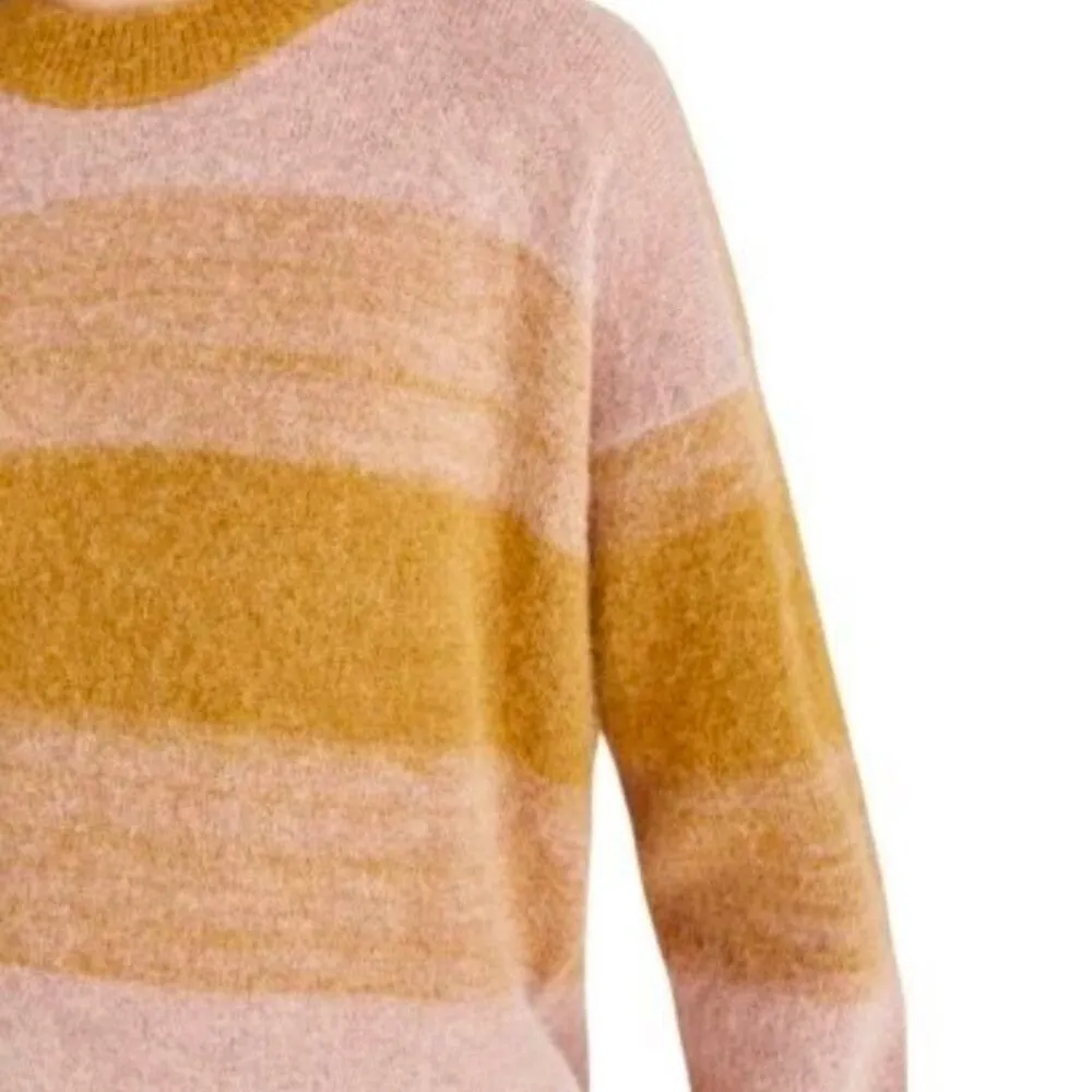 Madewell Otis Space Dye Pullover Sweater Size XL Pink Oyster Alpaca Wool Blend - Image 3