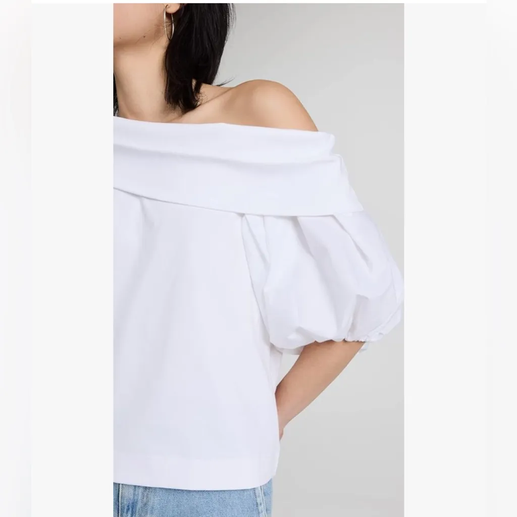 NWT Tanya Taylor Georgia Off Shoulder Puff-
Sleeve Top Optic White Medium $295 - Image 10