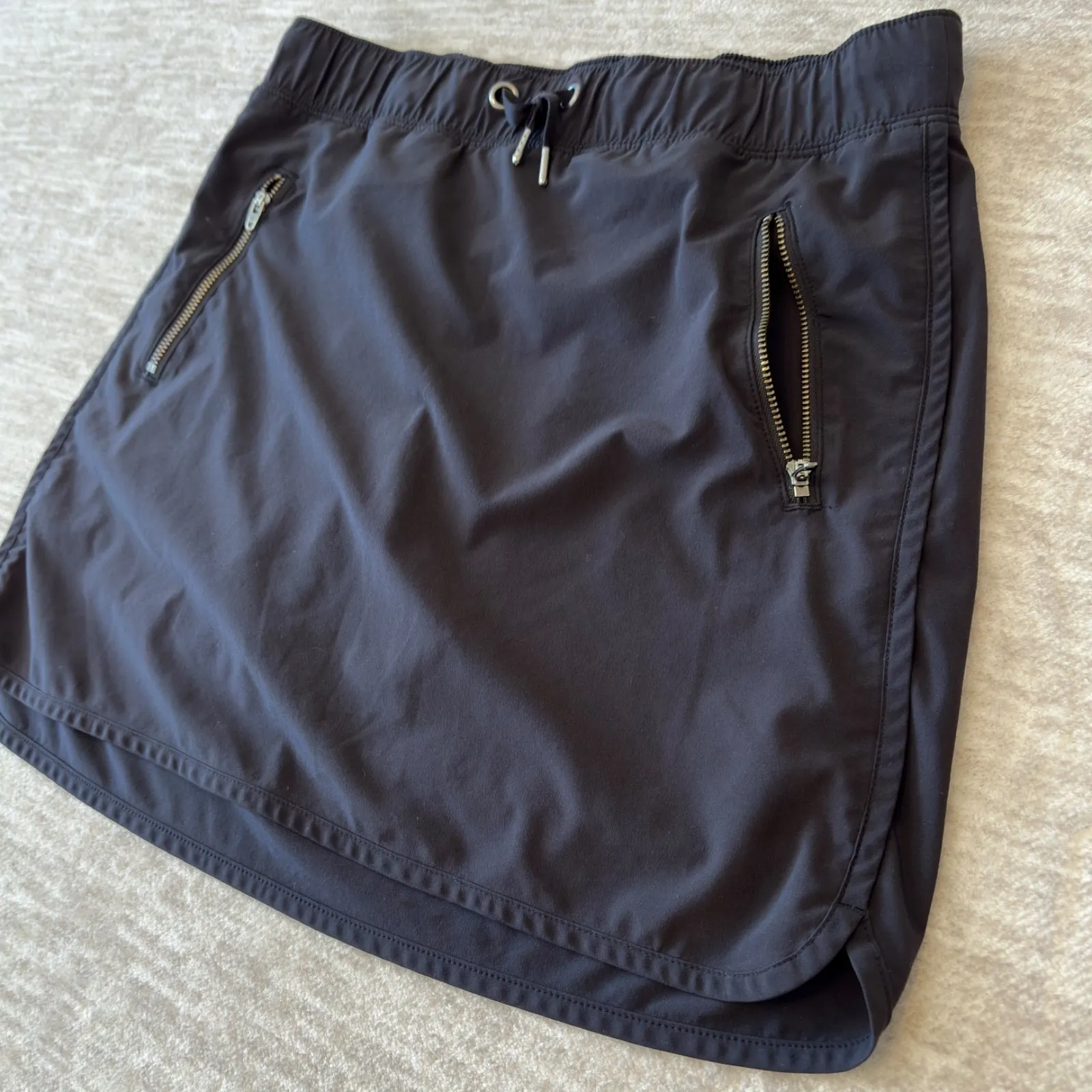 Athleta Womens S Metro Skort Zip Pockets Athletic Skirt Stretch Athleisure Black - Image 2