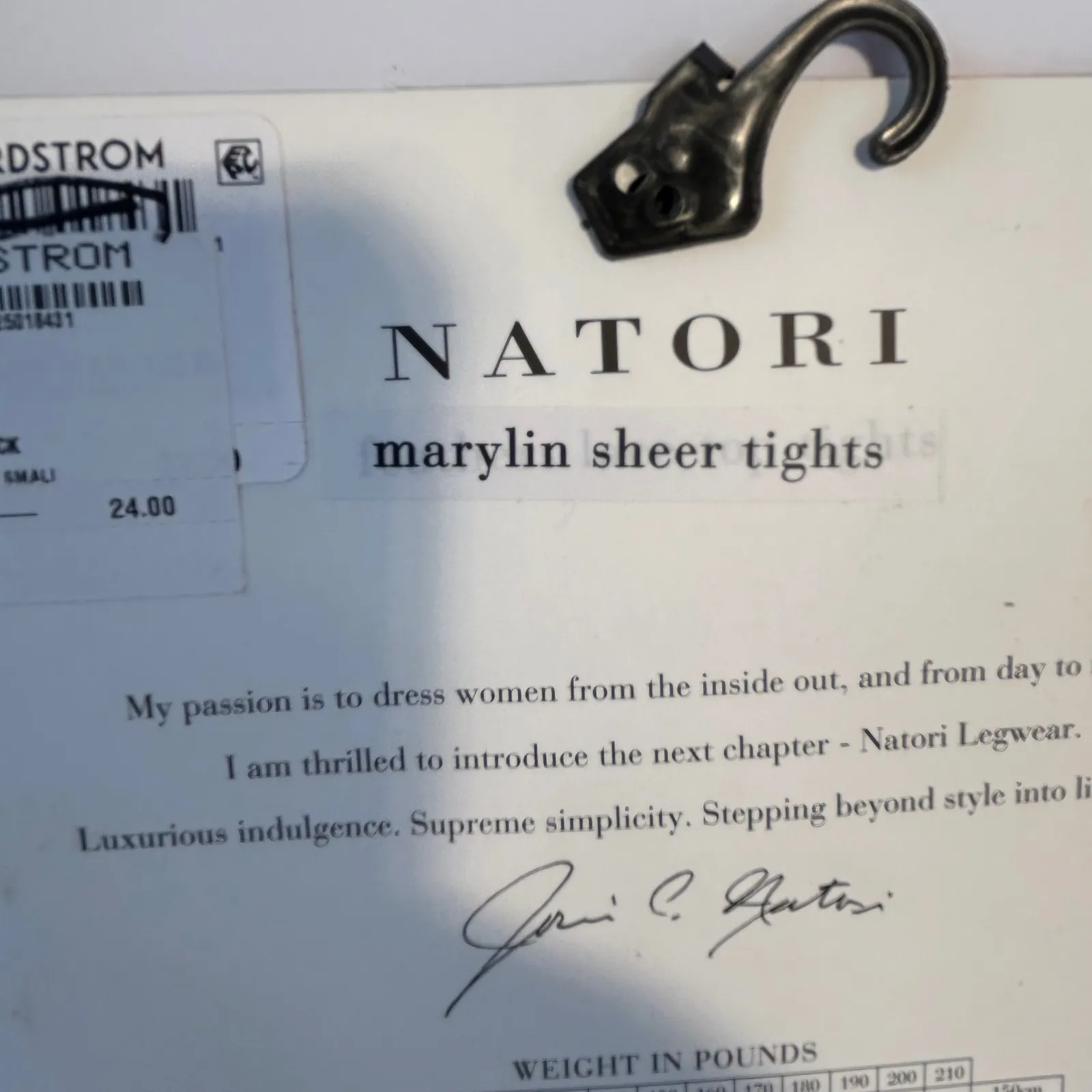 Natori Marylin Sheer Tights Nude Black Size S Floral Detail Set of 2 - Image 8