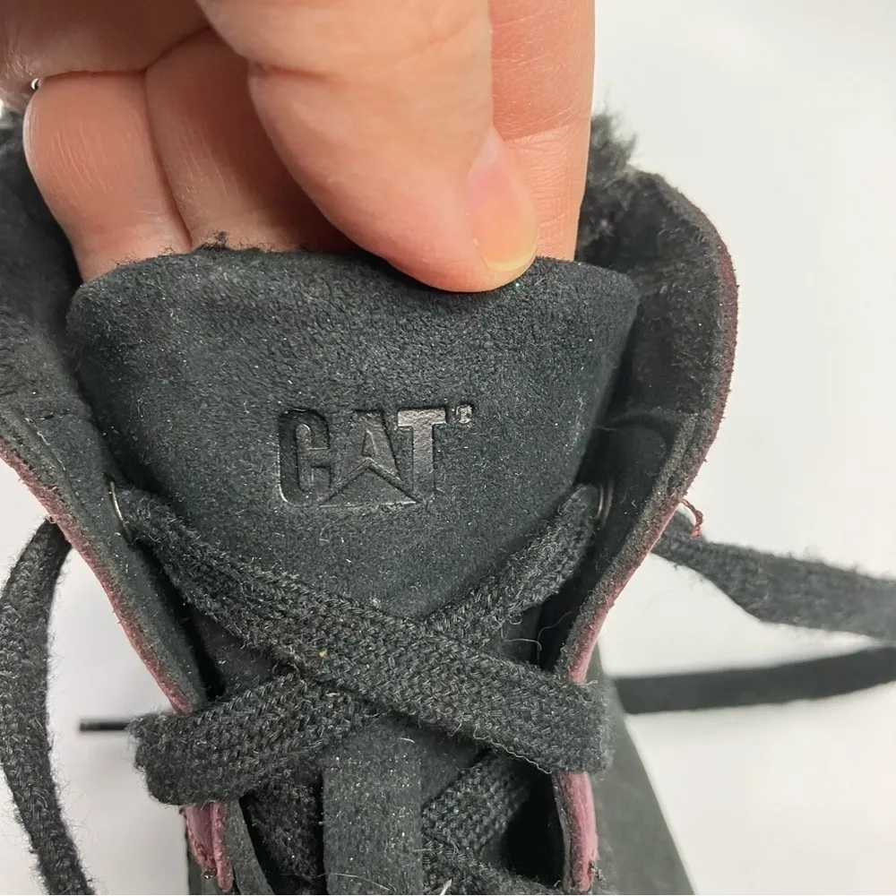 Cat Women’s Fret Faux Fur black & maroon leather boots size‎ 8.5 - Image 6