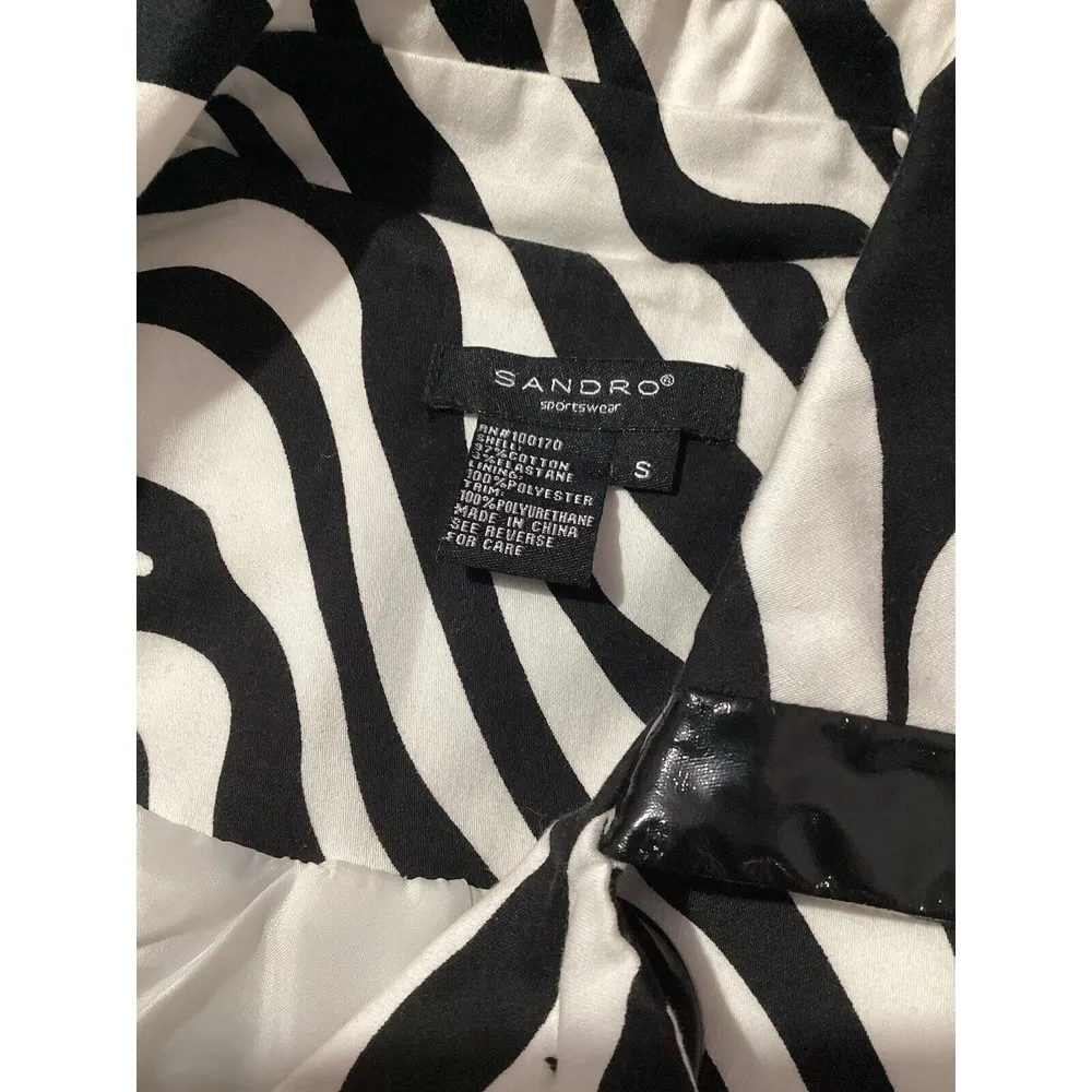 Sandro Sportswear Zebra Wide Sleeve Short Blazer Button Up - Image 7