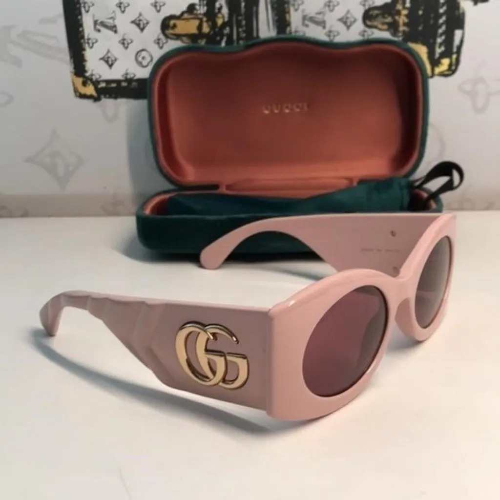 New ✨ Authentic Gucci GG0810S 003 Pink Oversized Sunglasses ✨ - Image 5