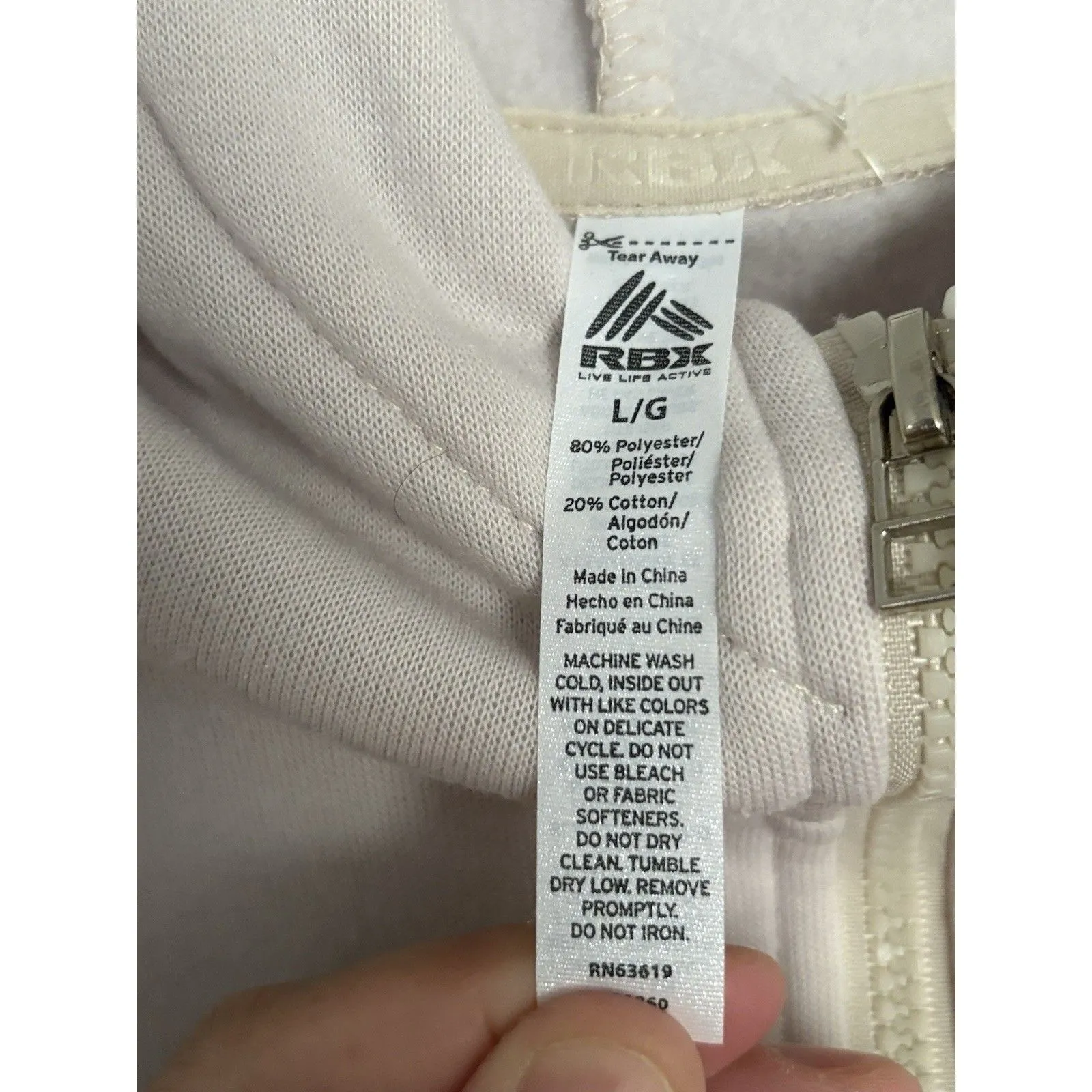 RBX Pullover Womens Size Large Beige Quarter Zip Activewear Hoodie Sweater Gym - Image 4