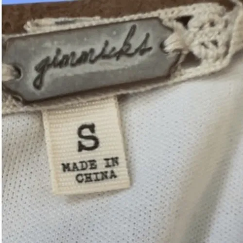 Gimmicks by Buckle Brown Crochet Lace Overlay Mini Dress Junior Size Small - Image 5