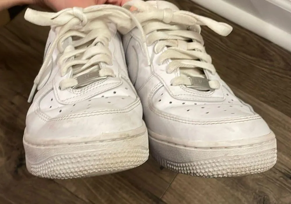 White Nike Air Force Ones women’s 8 - Image 4