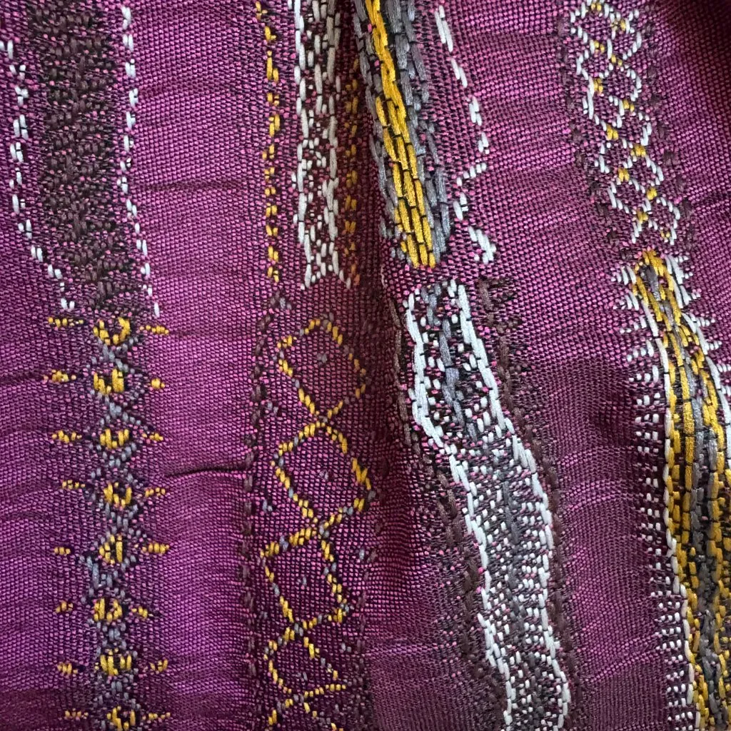 Maruca purple fabric wristlet handmade in Boulder, Colorado, 10.5 x 5.5" - Image 4