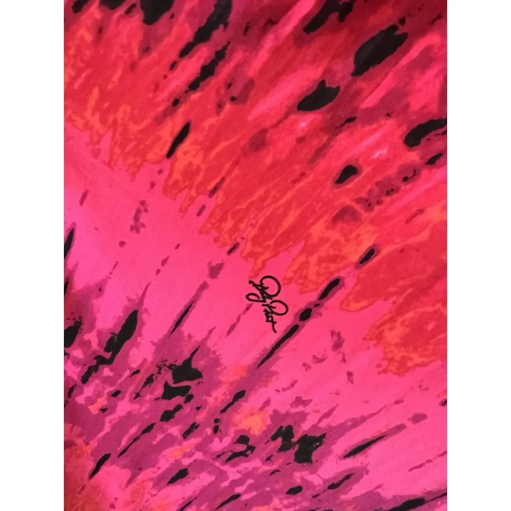 Baby Phat Womens Pink Black tie dye Sexy Flowy Maxi Halter Stretch 2X Dress #196 - Image 9