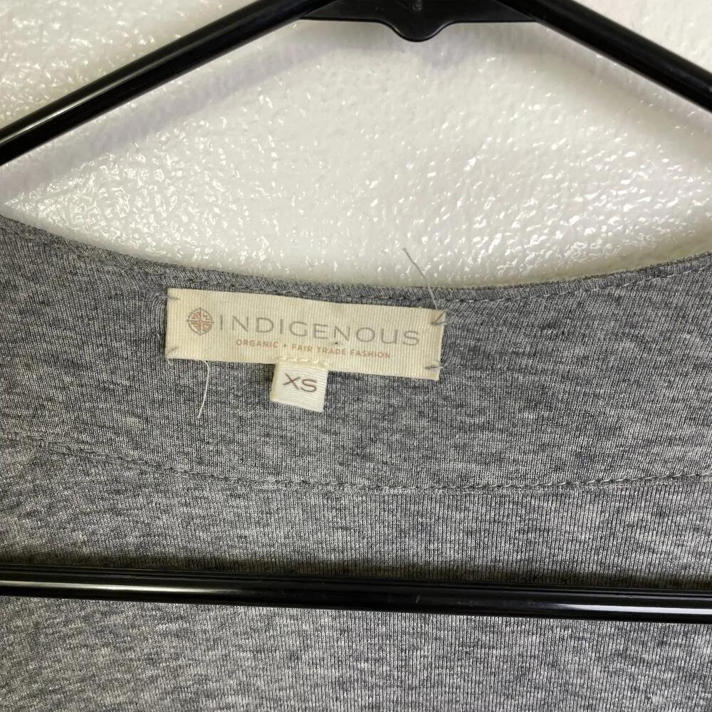 Indigenous Cardigan Womens XS Gray Organic Cotton Open Front Fair Trade Sweater - Image 8