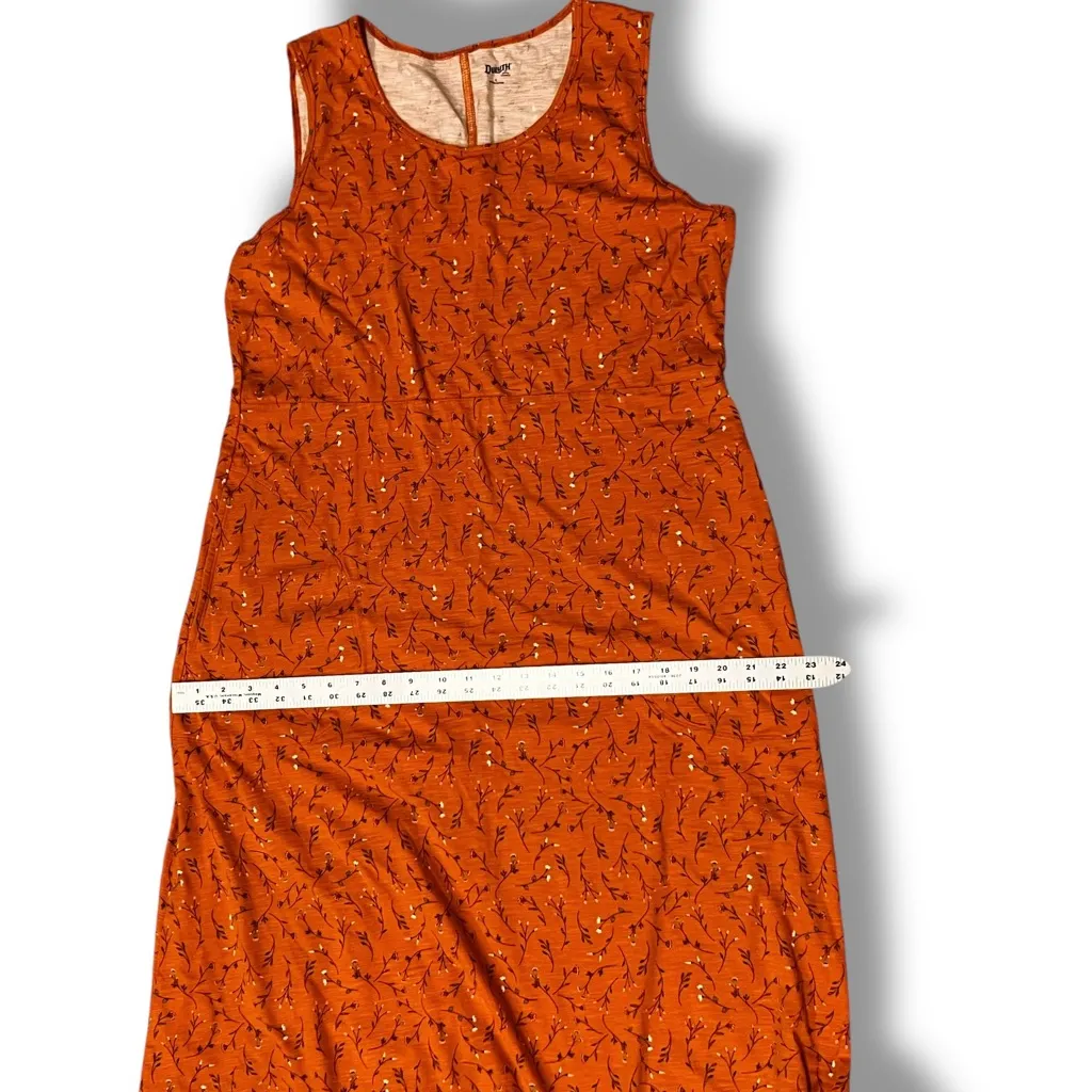 Duluth Trading Co Womens Burnt Orange Sleeveless Maxi Floral Dress Sz L Size L - Image 9