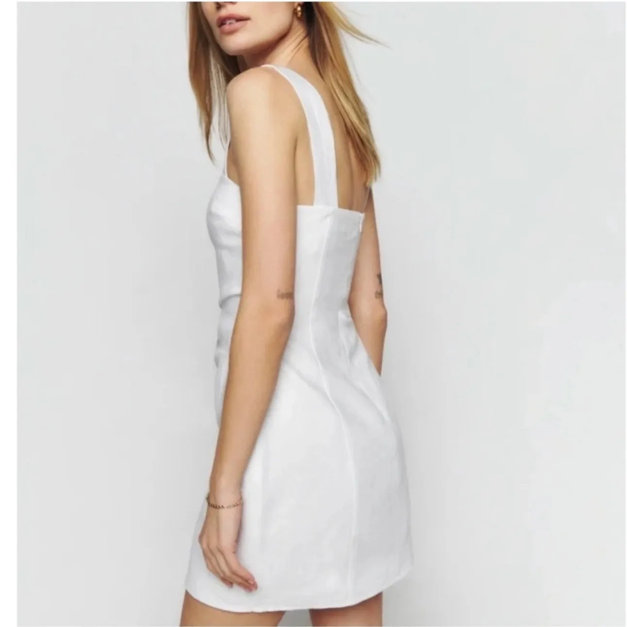 REFORMATION Reformation Kerrigan Linen Mini Dress White size 6 NWT - Image 3