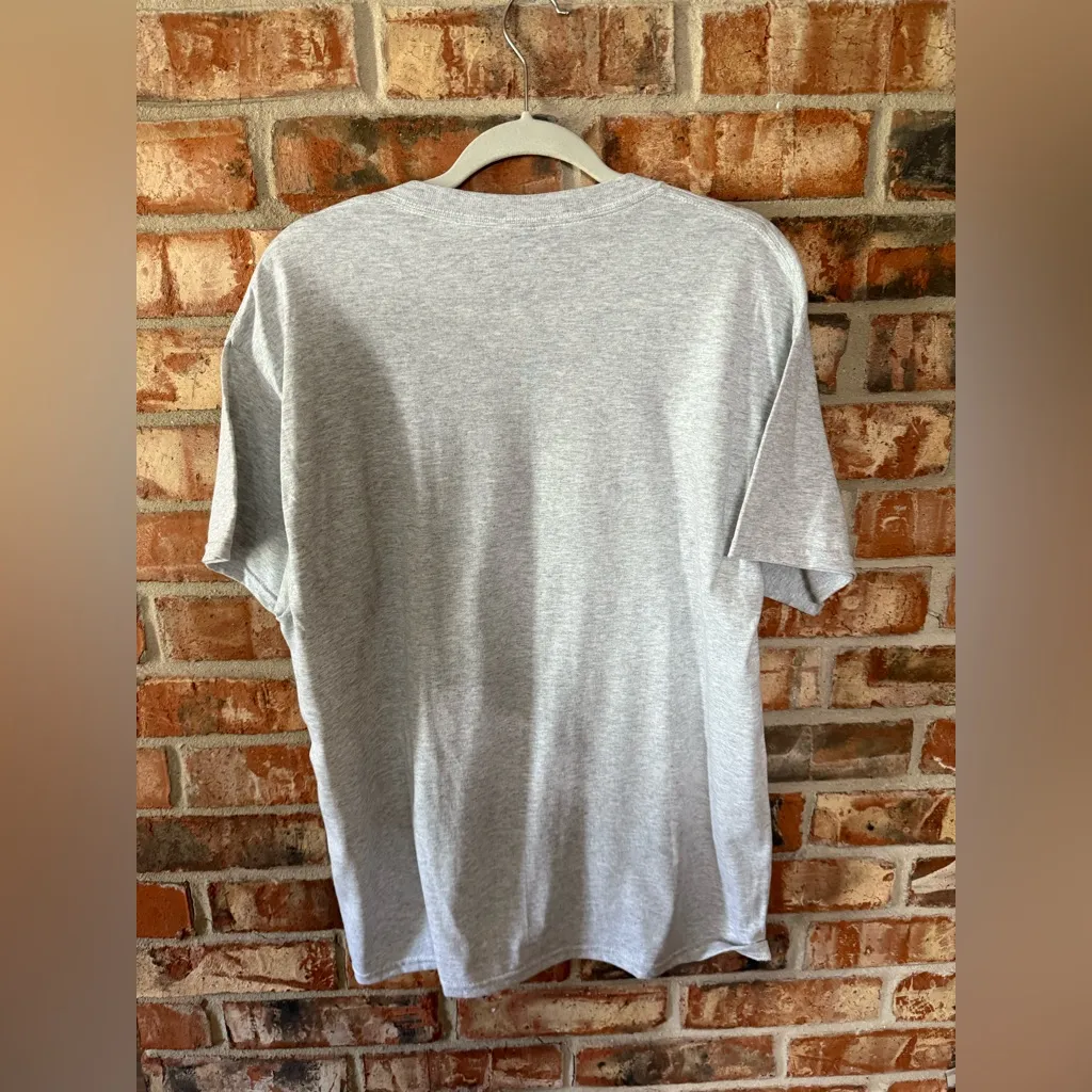 Gildan Gray Tee with Pink and Black cow print Smiley - Image 2